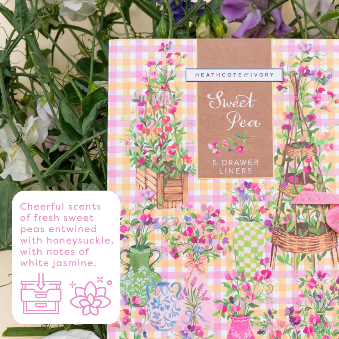 Heathcote & Ivory Sweet Pea Scented Drawer Liners