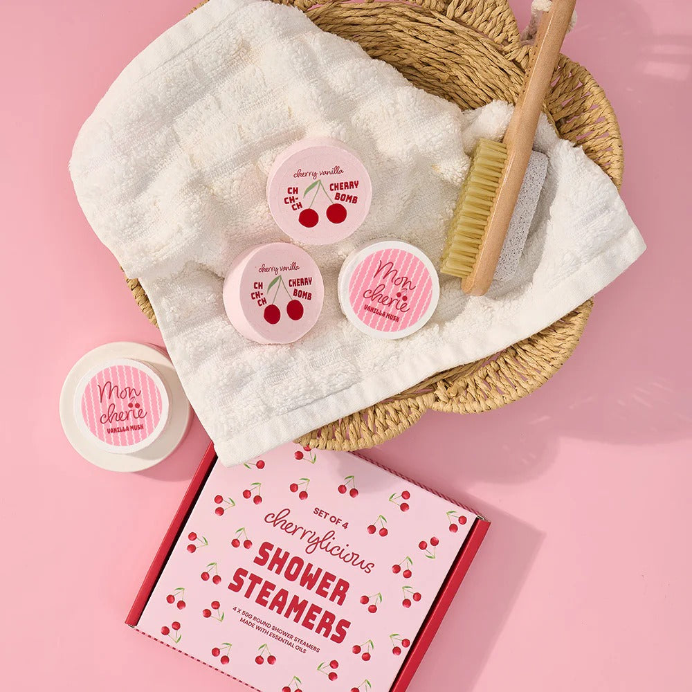 Set of 4 Cherrylicious Shower Steamers