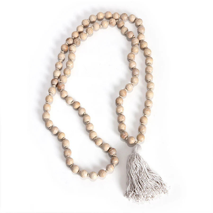 Handmade 120cm Wooden Beaded Garland w/Tassel