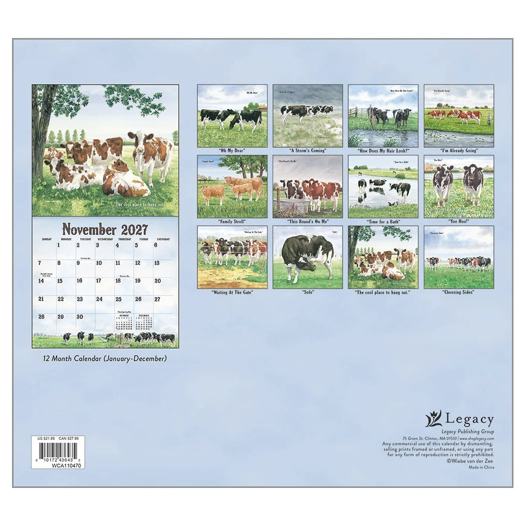 Cow In The Meadow 2027 Calendar