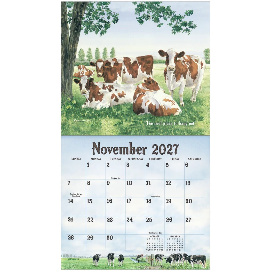 Cow In The Meadow 2027 Calendar