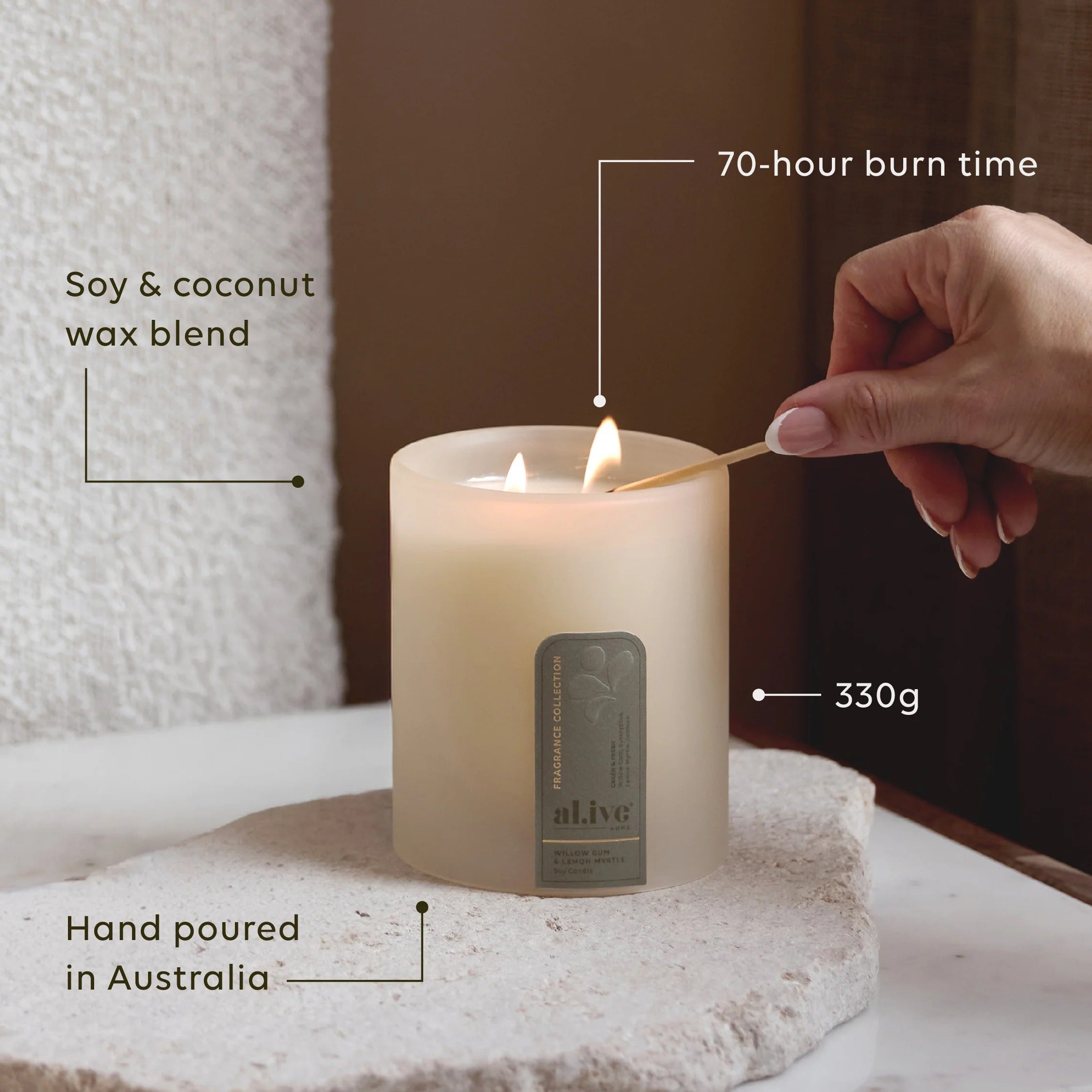 Willow Gum & Lemon Myrtle Soy Candle 330g