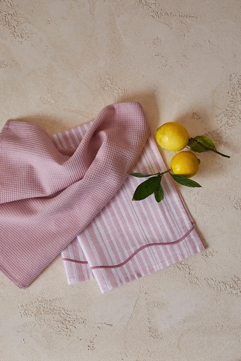 Radiant Weave Pink Tea Towel 2pk