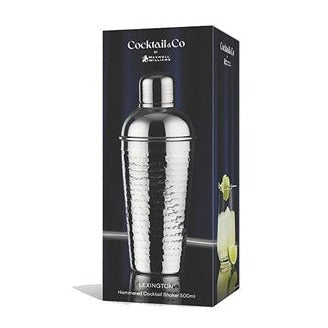 Maxwell & Williams Cocktail n Co Lexington Hammered Cocktail Shaker 500ML Silver Gift Boxed