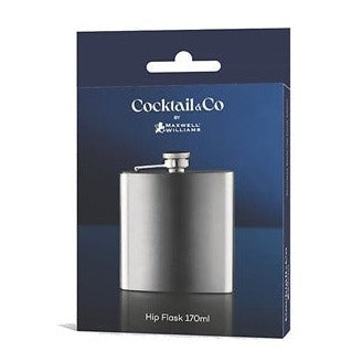 Cocktail n Co Hip Flask 170ML Stainless Steel Gift Boxed