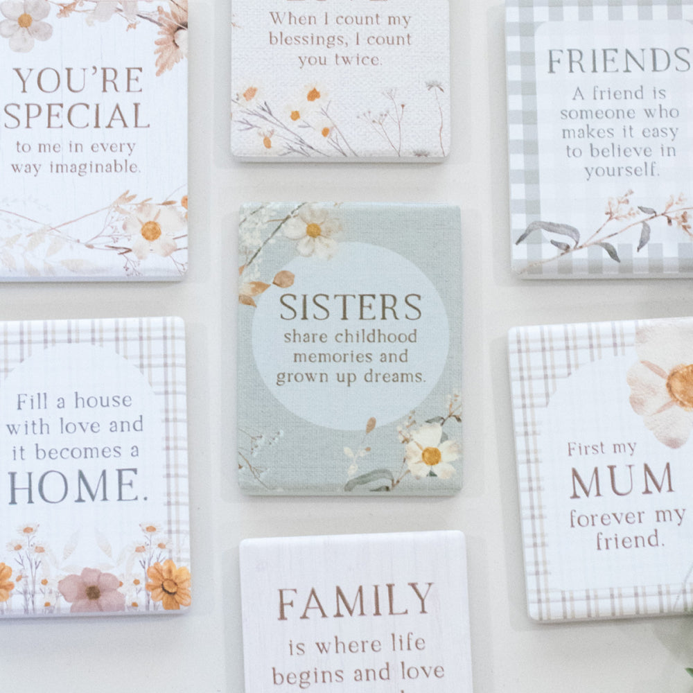 Rustic Meadow Sisters Ceramic Magnet
