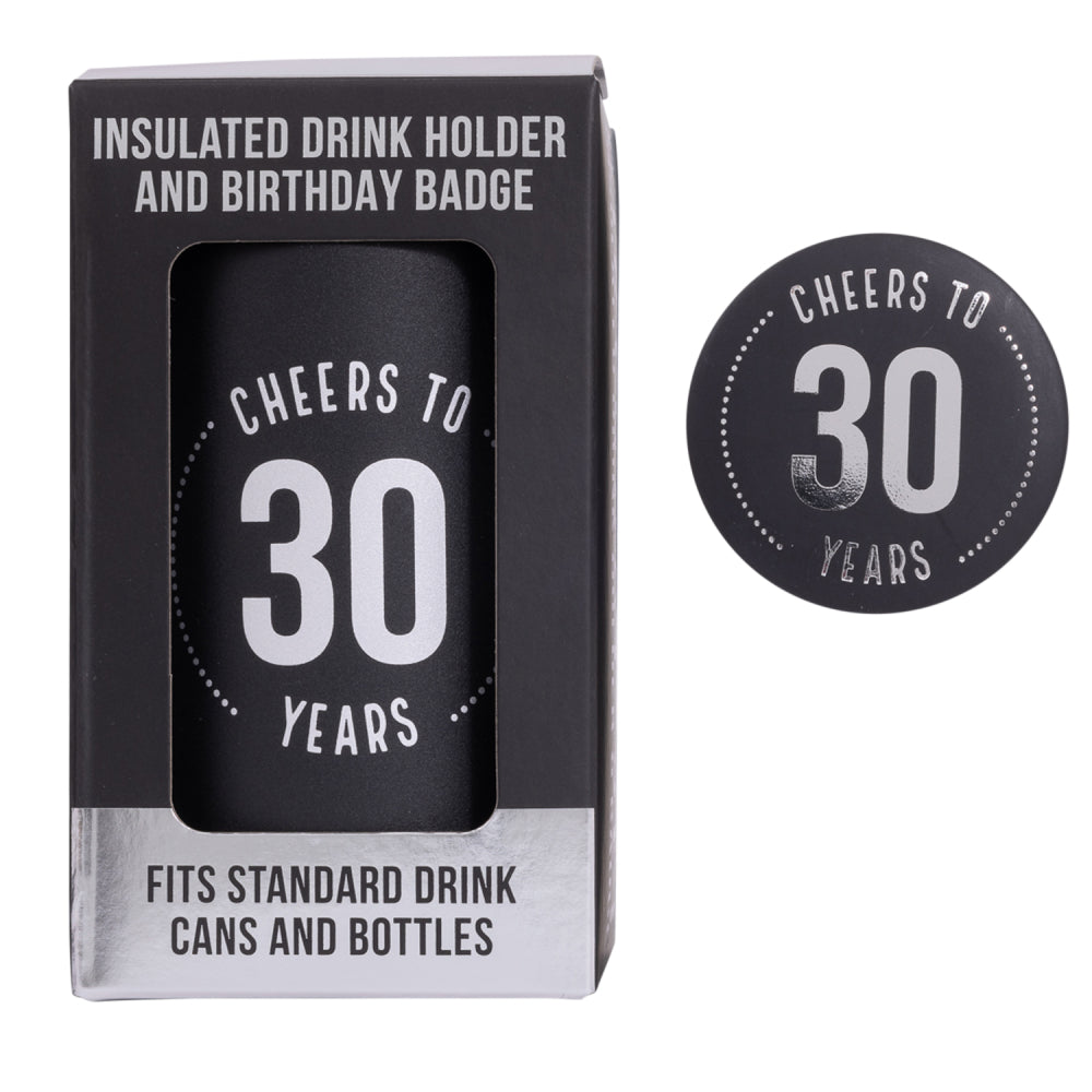 Celebration 30tht Insulated Drink Cooler & Badge Set