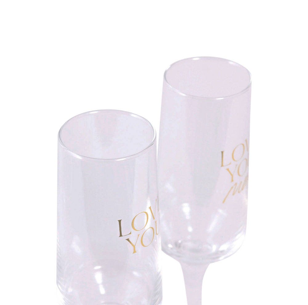 Love You Wine Glass Set