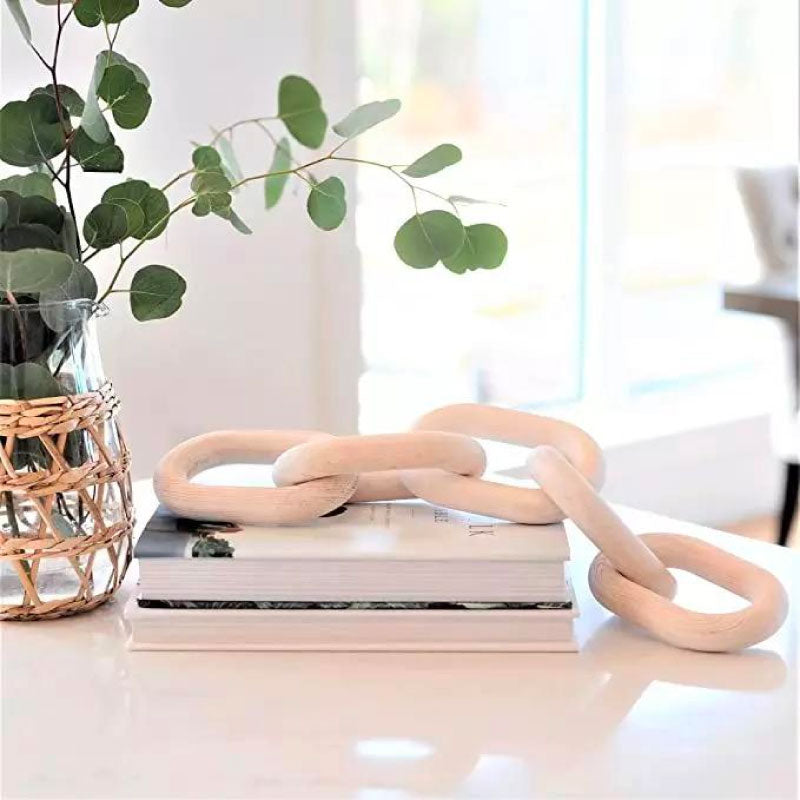 5 Link White Wooden Chain