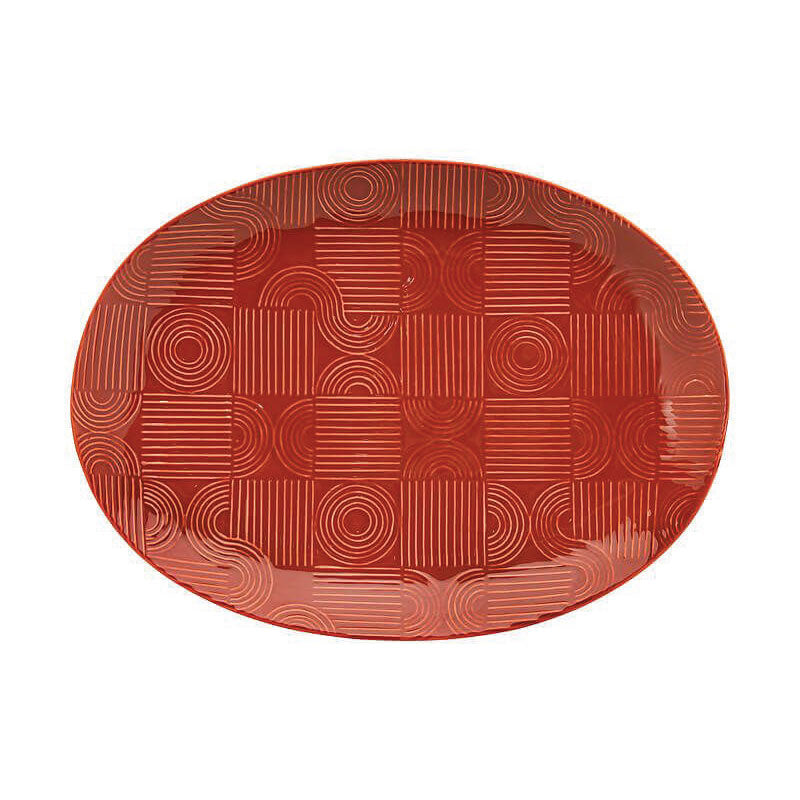 Arc Oval Platter 41x30cm Terracotta