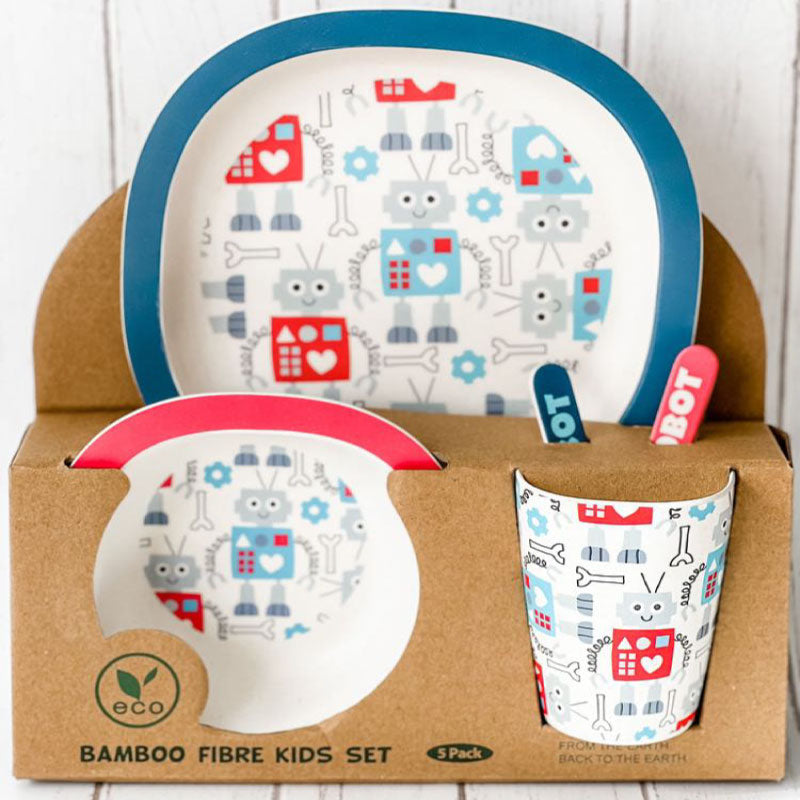 Bamboo Kids Dinner Set Robot