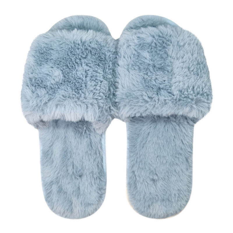 Holly Faux Fur Slippers M-L Blue