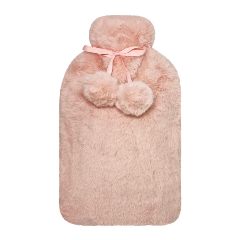 Holly Fluffy Hotwater Bottle & Cover Pink