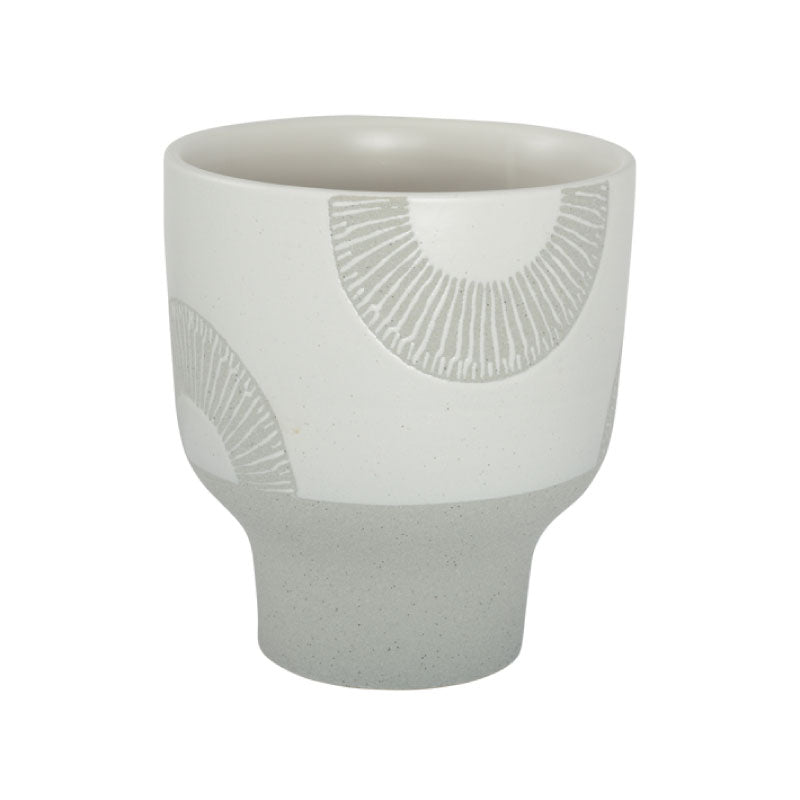 Lani Planter Pot 17 x 19cm Light Grey White