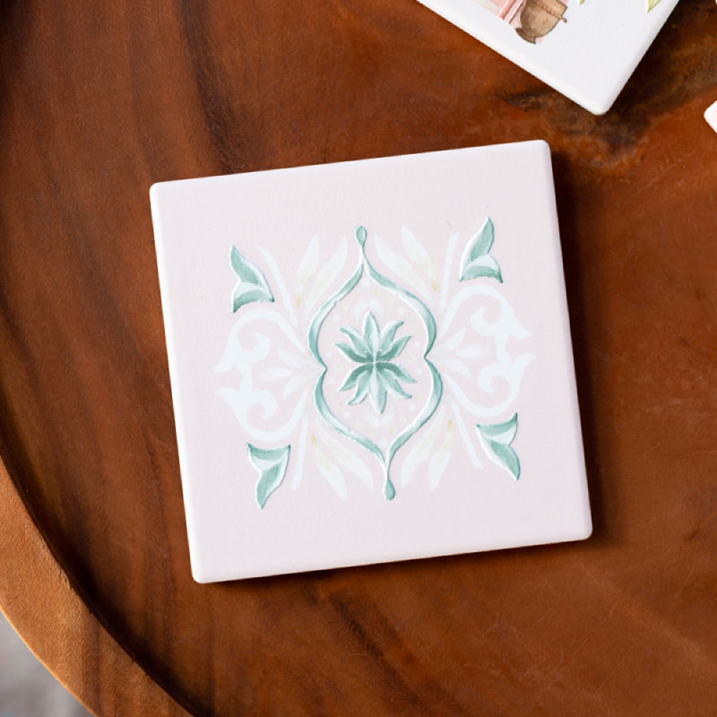 Modern Oasis Flourish Ceramic Coaster