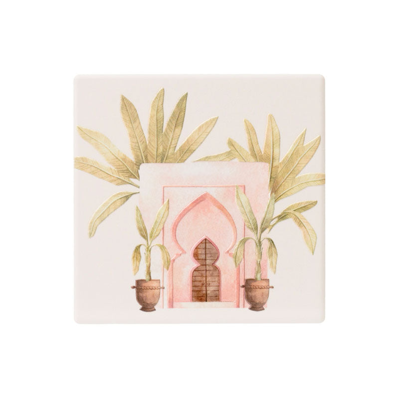 Modern Oasis Palm Ceramic Coaster
