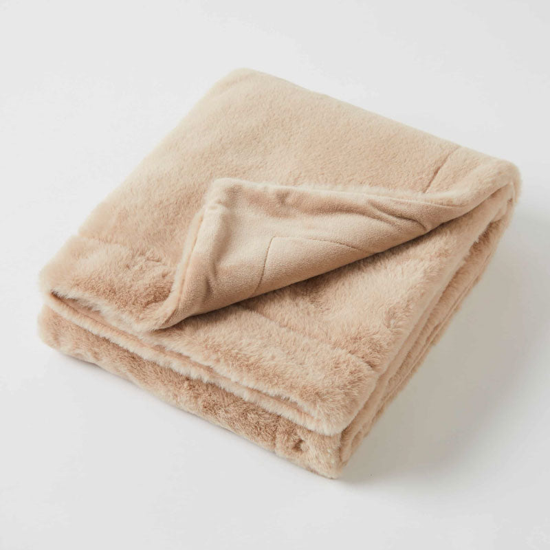 Muse Faux Fur Baby Blanket Caramel