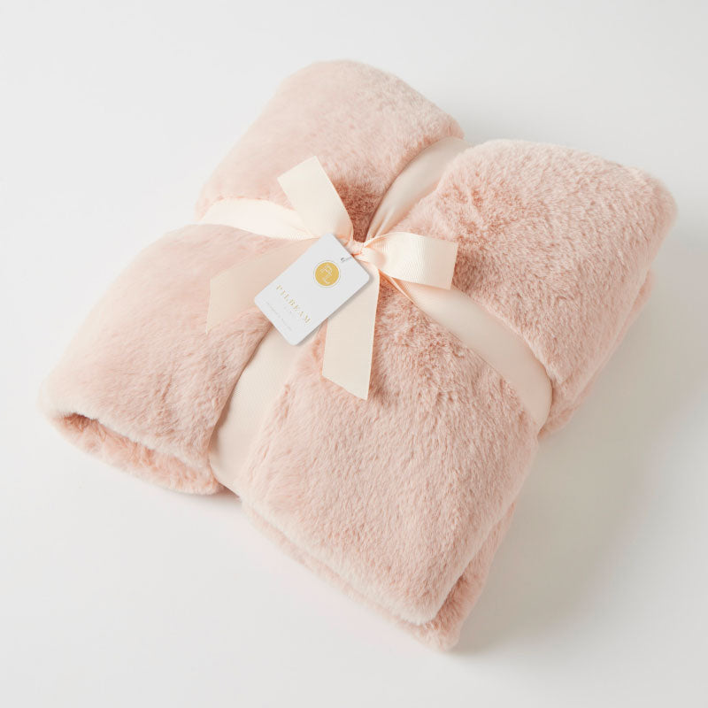 Muse Faux Fur Throw- Dusty Pink
