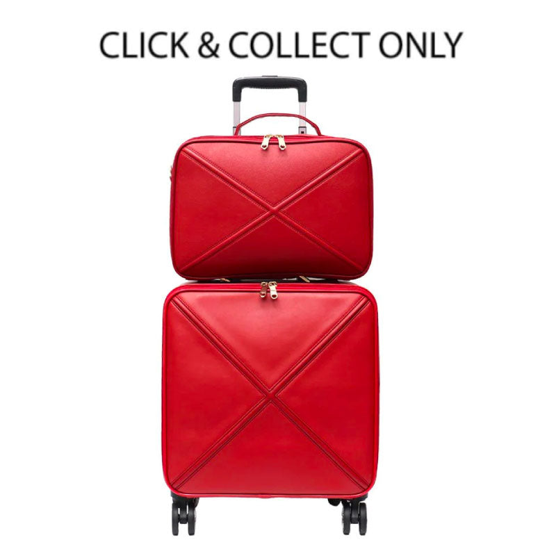 New York Red Beauty Bag & Luggage Set