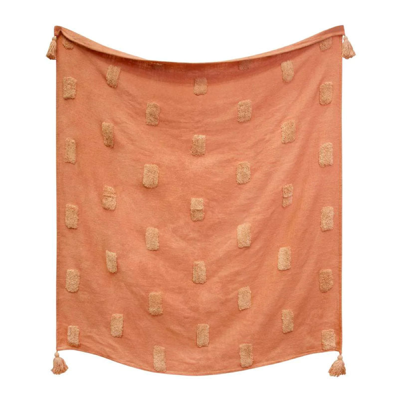 Quinn Textured Throw 130x160cm Clay Pink & Soft Pink