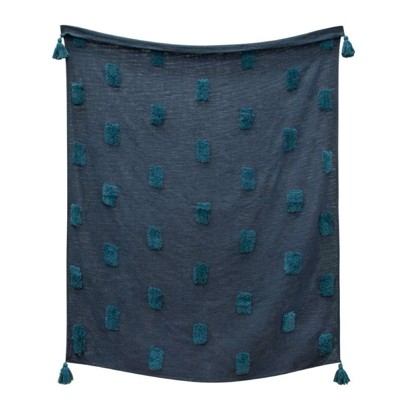 Quinn Textured Throw 130x160cm Indigo & Majolica