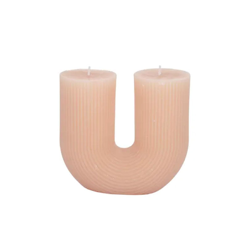 U Shaped Ribbed candle 11x5x11.5cm