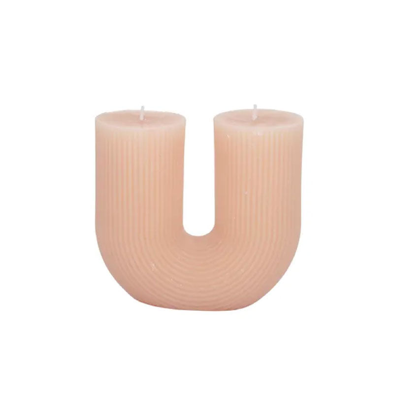 U Shaped Ribbed candle 11x5x11.5cm Changing Seasons