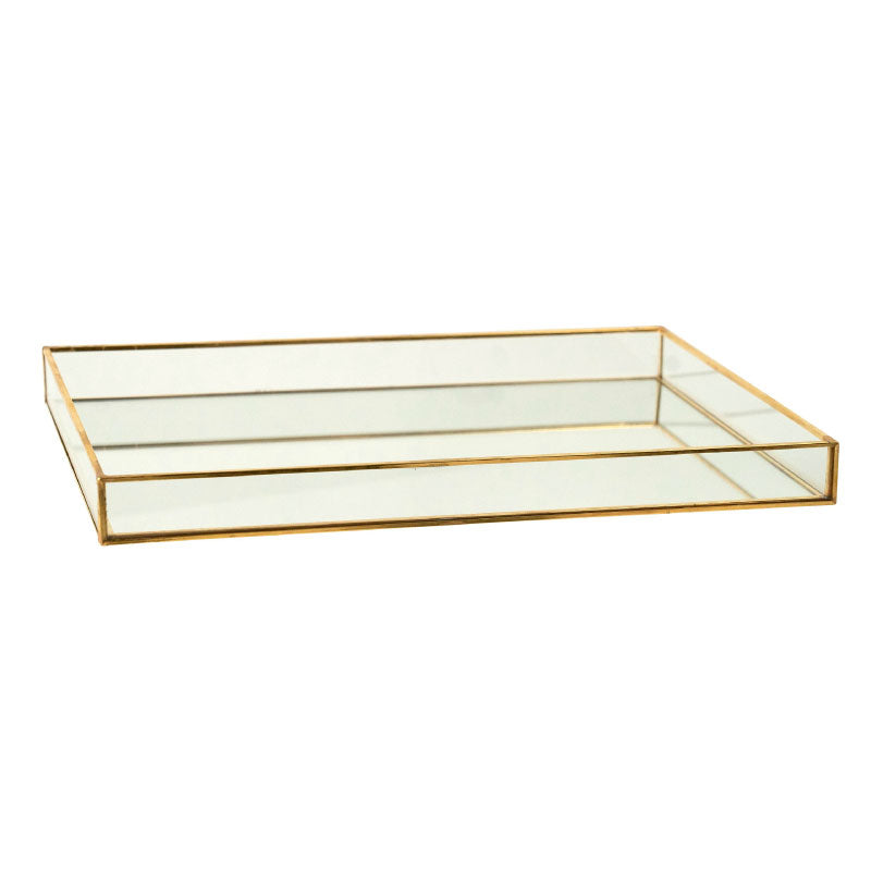 Wendall Gold Edge Mirror Tray Large